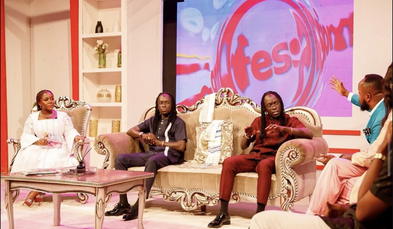 Mystic Twins on a television interview panel