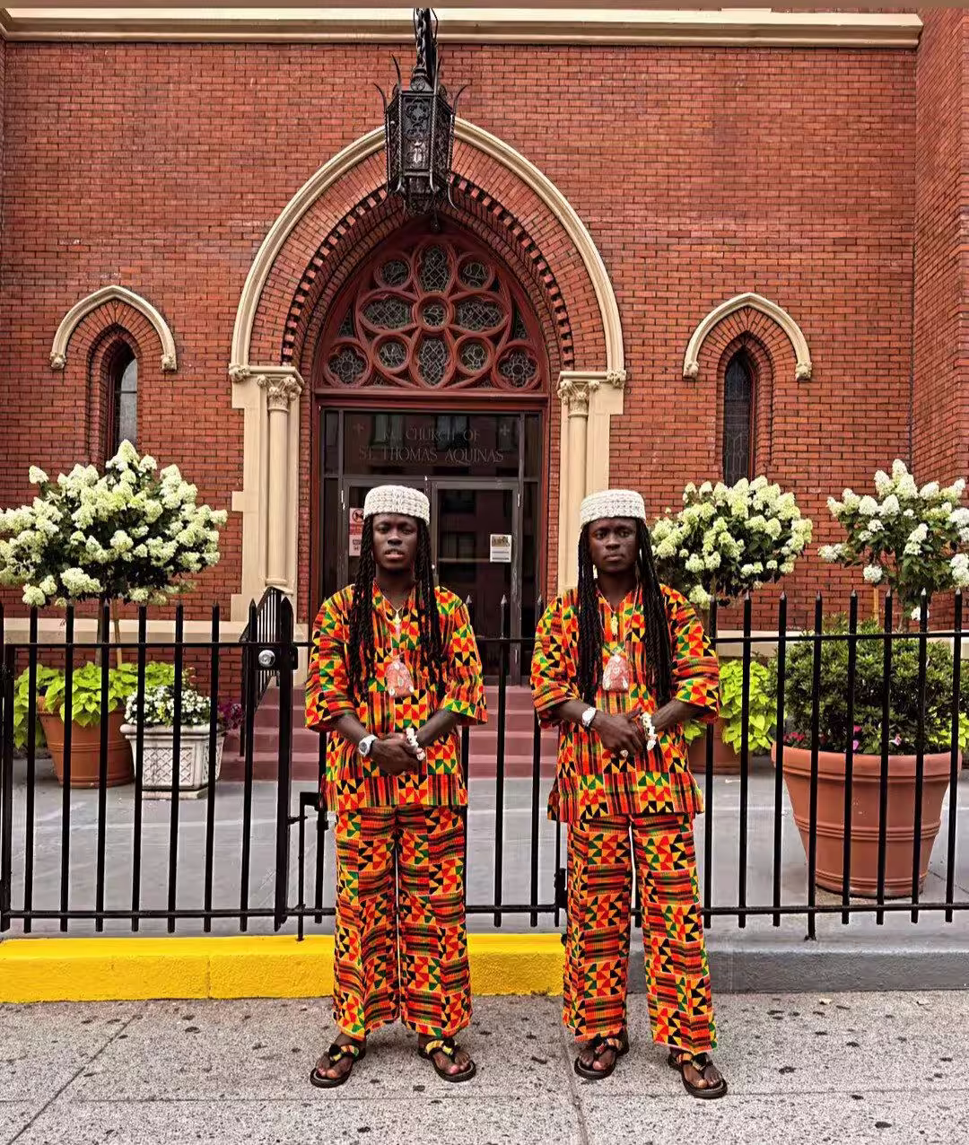 The Mystic Twins in gold robes