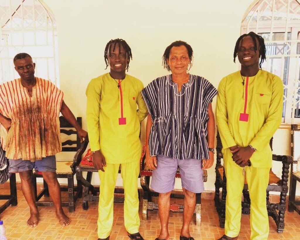 The twins with family, Denkyira heritage